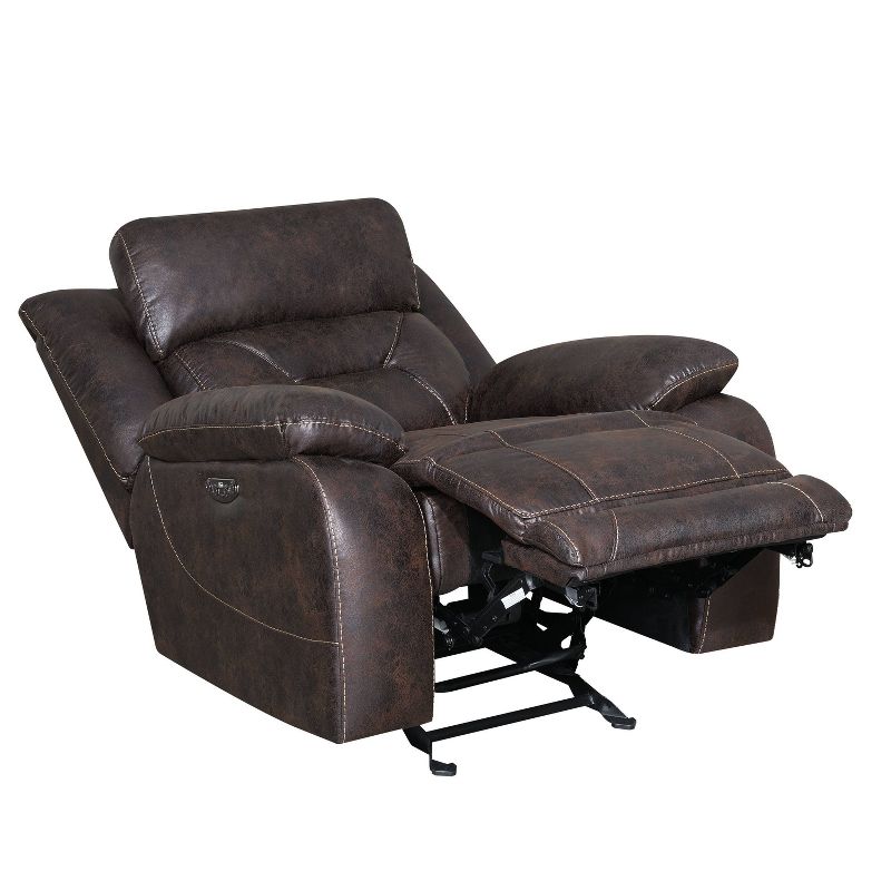 Aria Power Glider Recliner with Power Head Rest Saddle Brown - Steve Silver Co., 4 of 8