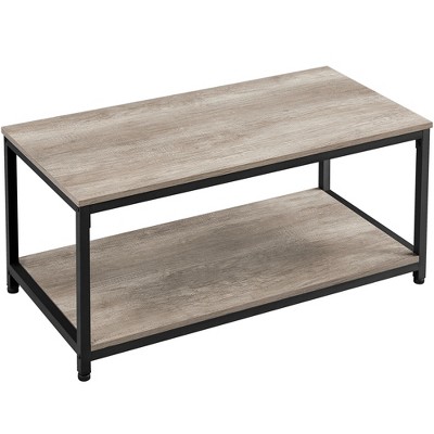 Yaheetech Wood Industrial Coffee Table with Storage Shelf for Living Room