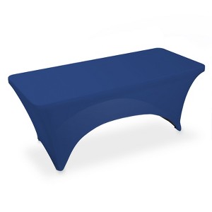 Lann's Linens Fitted Tablecloths for Rectangular Tables - Wedding, Banquet, Trade Show Polyester Cloth Fabric Cover - 1 of 3
