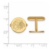 Black Bow Jewelry 14k Yellow Gold Plated Sterling Silver Chicago Blackhawks NHL Cuff Links - 2 of 3