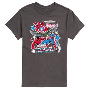 Men's - Marvel - Captain America Sticker Style Short Sleeve Graphic T-Shirt - 1 of 4
