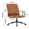 TopComfy Task and Office Chairs High Backrest Armrests Soft Foam 360 Swivel Adjustable Gaslift For Home Office Gaming, Brown, 29.52"*10.62"*22.83" - 3 of 4