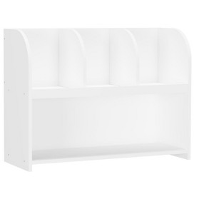 Vynxaria 4-Tier Kids Bookshelf, Toddler Book Display Shelves for Organized Bedrooms, Playrooms & Classrooms in White - 1 of 4