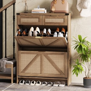 Freestanding Shoe Storage Cabinet with Drawers & Legs - 1 of 4