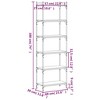 vidaXL 6-Tier Smoked Oak Bookcase - Stylish Industrial Display Shelf, Engineered Wood and Metal - 4 of 4