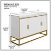 Vynxaria Modern Kitchen Buffet Storage Cabinet: White Gloss Cupboard with Metal Legs for Living Room and Kitchen, Stylish and Functional. - 2 of 4