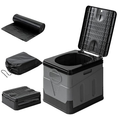 LunaLulinlk Portable Toilet for Car Camping Boating Hiking Outdoor Travel Potty with Carry Bag Foldable Emergency Toilet with Lid Trash Bags