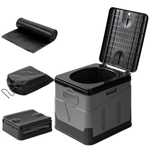 LunaLulinlk Portable Toilet for Car Camping Boating Hiking Outdoor Travel Potty with Carry Bag Foldable Emergency Toilet with Lid Trash Bags - 1 of 4
