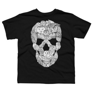 Boy's Design By Humans Sketchy Owl Skull By Dinny T-Shirt - 1 of 4