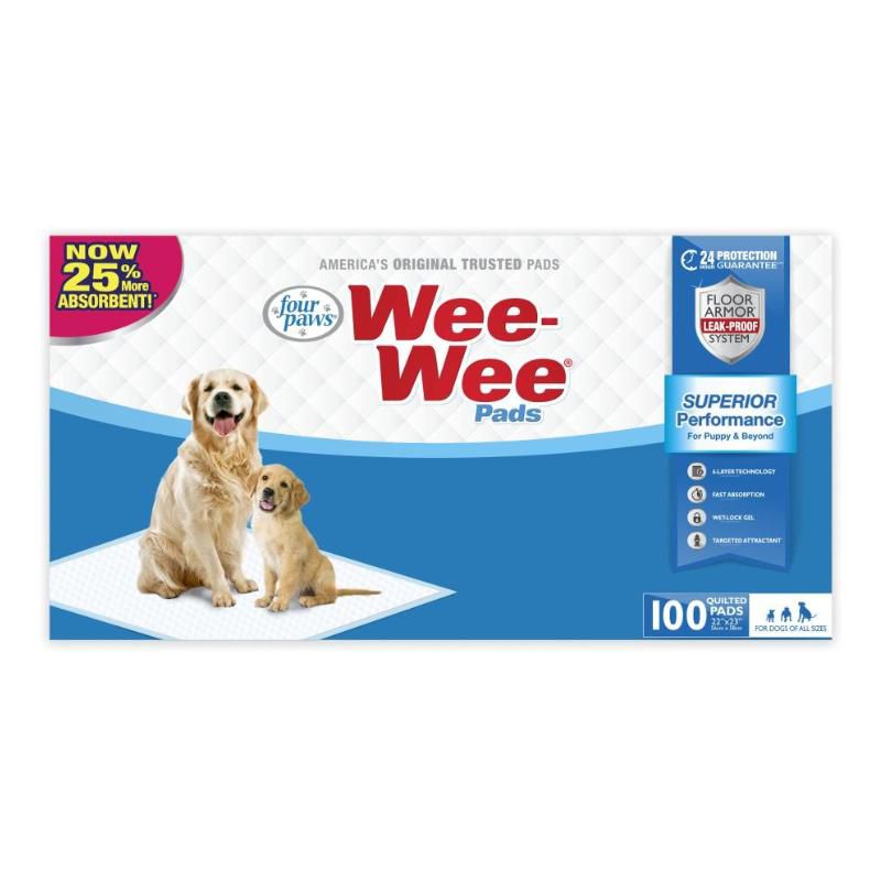 Four Paws Wee Wee Pads Original-100 Pack - Box (22" Long x 23" Wide), 2 of 4