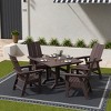WestinTrends 5 Piece Outdoor Patio Dining Square Table and Modern Armchair Set - 2 of 2