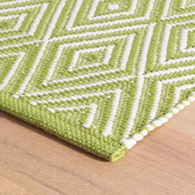 Sprout & White Diamond Handmade Flatwoven 6' x 9' Area Rug
