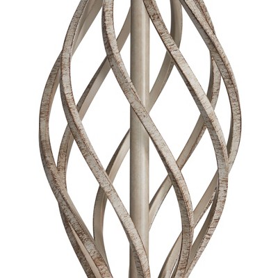 Annie 28" Weathered Sand Iron Table Lamps with Cream Shades, Set of 2
