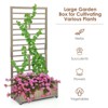 Tangkula 68" Wood Planter Box with Trellis Plant Raised Bed for Flower Climbing for Garden Balcony Patio Yard - 3 of 4