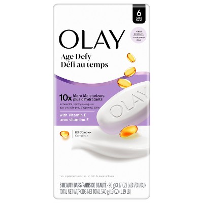 Olay Age Defying Bar Soap with Vitamin E and Vitamin B3 Complex Beauty Bars 3.17 oz, 6 count