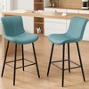 Infurnic Counter and Bar Stools, Upholstered Bar Stools Set with Durable Table Legs, for Kitchen and Dining Room, 2PCS, Green,  15.7"*19.3"*36" - 2 of 4