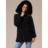INSPIRE CHIC Women's Winter Thicken Puffer Faux Fur Removable Hood Warm Parka Jacket - 3 of 4
