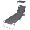 vidaXL Sunlounger Grey Powder-coated steel Single Foldable - 2 of 4