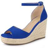 Allegra K Women's Espadrille Platform Ankle Strap Wedge Heel Sandals