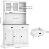 Kitchen Pantry Storage Cabinet, 71" Tall Wood Pantry Cabinet with Microwave Stand, Coffee Bar Hutch with Wine Rack for Dining Room, Living Room - 2 of 4