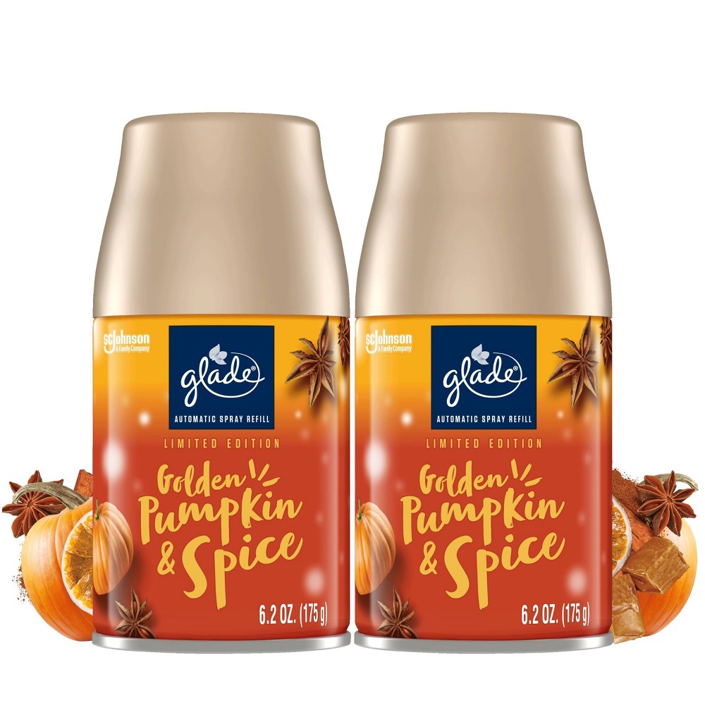 Photos - Air Freshener Glade Automatic Spray  - Golden Pumpkin & Spice Refill - 12.4oz/2pk 