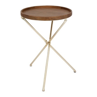 Traditional Round Tray Table Brown - Olivia & May