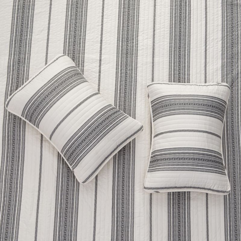 Great Bay Home Stripe Reversible Quilt Set With Shams, 4 of 11