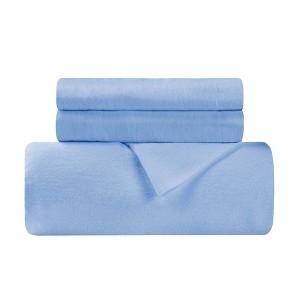 Cotton Flannel Solid or Trellis Heavyweight Duvet Cover Set with Matching Pillow Shams by Blue Nile Mills - 1 of 3