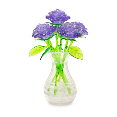 AreYouGame.com3D Crystal Puzzle Roses in a Vase (Purple) - 47pc