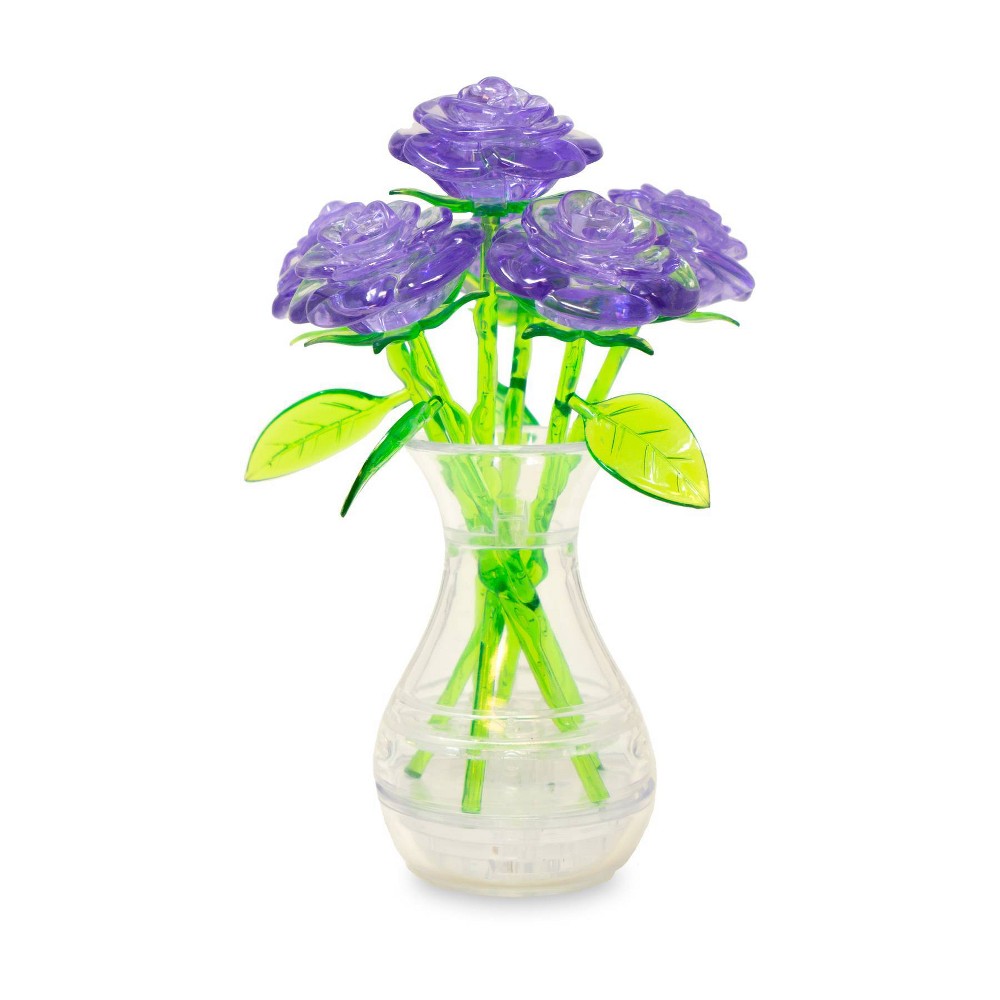 Photos - Jigsaw Puzzle / Mosaic AreYouGame.com3D Crystal Puzzle Roses in a Vase  - 47pc(Purple)