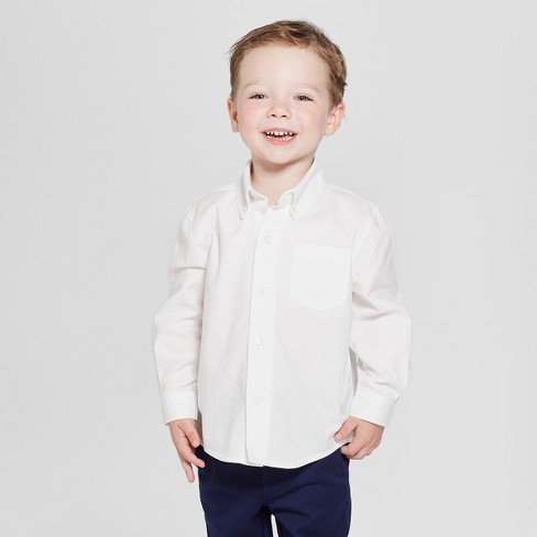  Toddler  Boys  Long Sleeve Uniform Oxford Button Down Shirt  