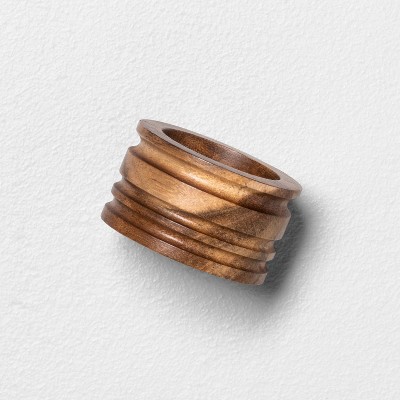 Wooden Napkin Rings Brown Round Natural Wood Napkin - Temu