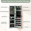 Tangkula Wall or Door Mounted Jewelry Armoire with 47.5" Full Length Mirror Lockable Cabinet with 2 LED Lights 2 Drawers Over the Door Navy - 3 of 4
