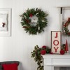 Nearly Natural 24” Holiday Winter Owl Family Pinecone Berry Christmas Artificial Wreath - 4 of 4