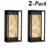 ALOADECOR H15" Modern Outdoor Integrated LED Wall Light with Dusk to Dawn Sensor Matte Black Textured Glass Wall Lantern for Entryway (¨2 Pack) - 4 of 4