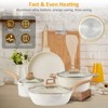 LunaLulinlk 8 Piece Kitchen Cookware Set Pot Set White Nonstick Granite Coated - 4 of 4