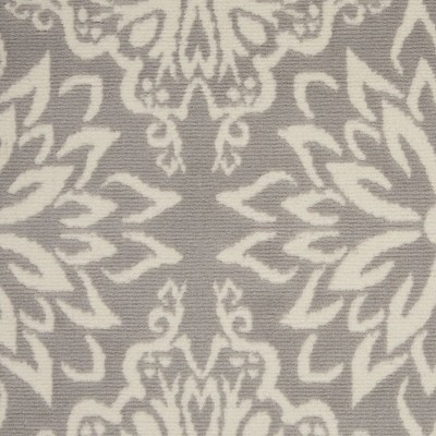 Ivory and Grey Floral Synthetic 5' x 7' Area Rug