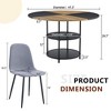 KTMBDW 5-Piece Dining Table Set, 47" Splicing Circular Kitchen Table with 2-Layer Storage and 4 Dining Chair, Modern Dining Room Table - 4 of 4