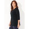 Catherines Women's Plus Size Suprema Studio Double-Ring Tee - 4 of 4