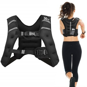 Costway 30LBS Workout Weighted Vest W/Mesh Bag Adjustable Buckle Sports Fitness Training - 1 of 4