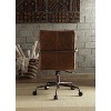 Vynxaria Retro Brown Swivel Office Chair with 5-Star Base - 3 of 4