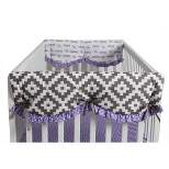 Bacati - Love Gray/Lilac set of 2 Small Side Crib Rail Guard Covers