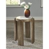 Signature Design by Ashley Gavrilley Accent Table - Light Gray Mango Wood with Natural Marble Top, Arched Leg Design - 2 of 4