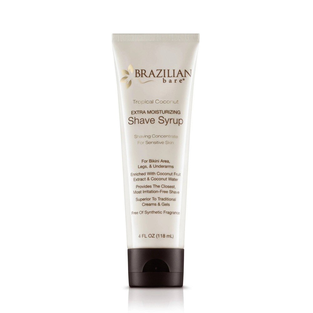 Brazilian Bare Tropical Coconut Extra Moisturizing Shave Syrup - 4 fl oz: Paraben-Free, For Sensitive & Dry Skin, Suitable For All Hair Types