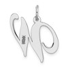 Black Bow Jewelry 14k White Gold, Ella Collection, LG Fancy Script Initial Pendant A-W - 3 of 4