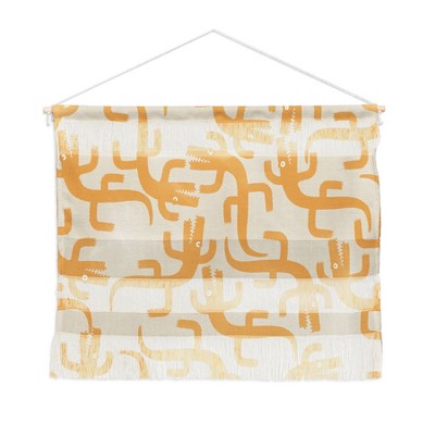 MSRYSTUDIO Croc Fun Sun Bath Fiber Wall Hanging - Society6