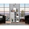 Vynxaria 35" H Black Bar Cart - Compact Design, Two Shelves, Four Wine Cubbies, One Cabinet - 2 of 4