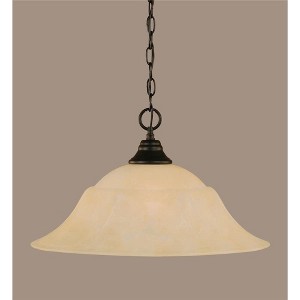 Toltec Lighting Any 1 - Light Pendant in  Matte Black with 20" Amber Marble Shade - 1 of 1