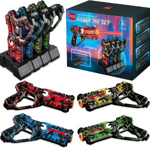 Best Choice Products Set of 4 Rechargeable Laser Tag Blasters, No Vests Needed w/ Docking Station, 4 Settings - 1 of 4