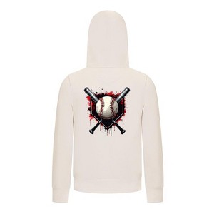 Everyday Kids Baseball Boys Zip Up Hoodie – Bold Home Plate, Crossed Bat & Baseball Sweatshirt - 1 of 4